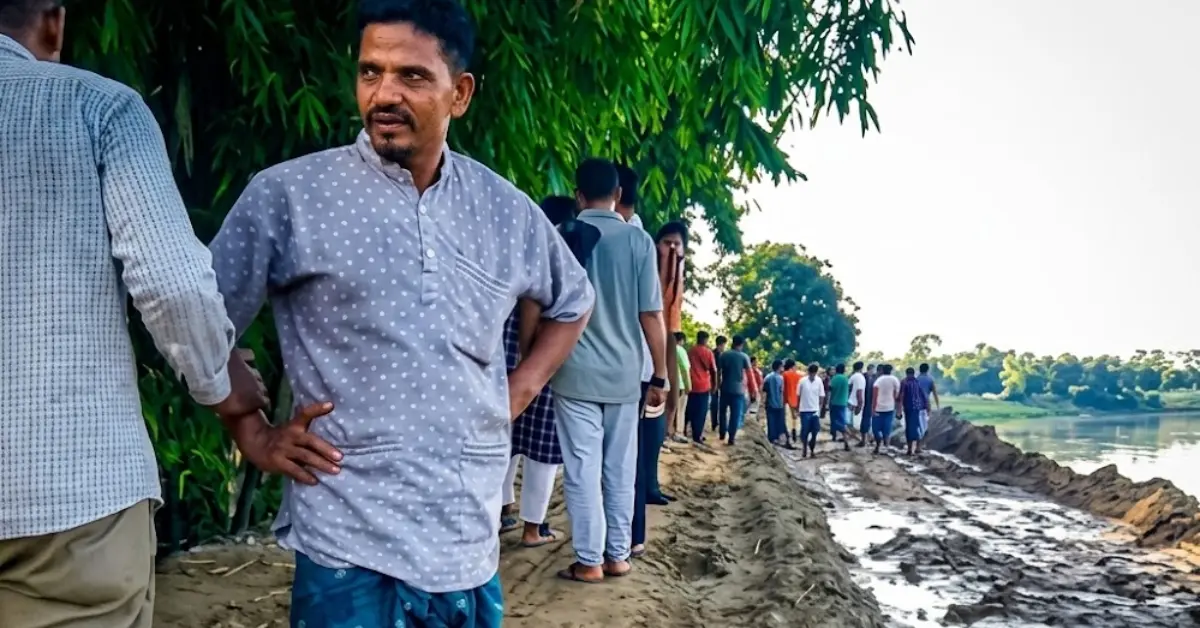 মৌলভীবাজারে বাঁধ সংস্কার কাজ বন্ধ