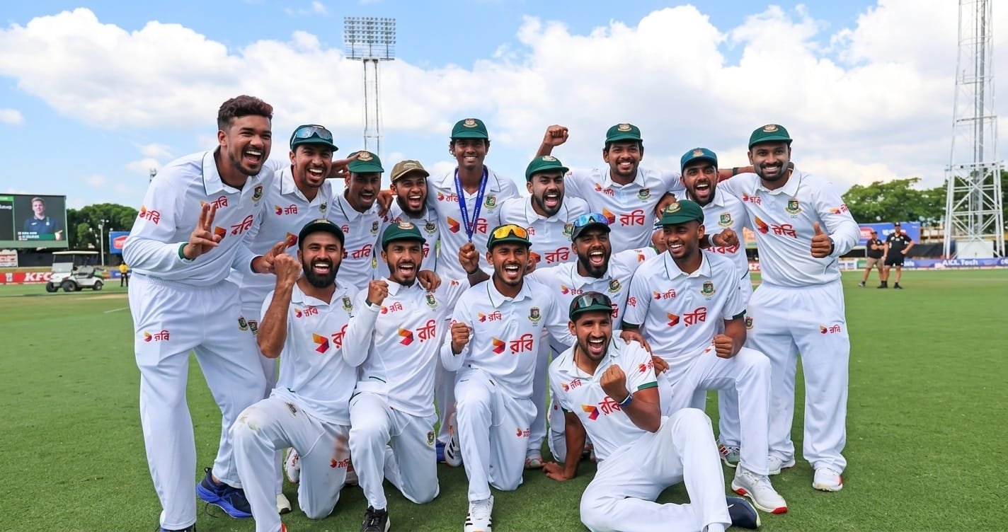 বাংলাদেশ দল ডারউইন টেস্ট জয়ের পর