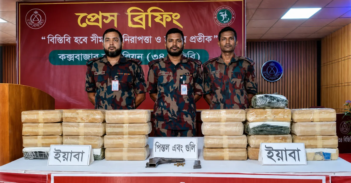 নাইক্ষ্যংছড়ি সীমান্তে ইয়াবা ও অস্ত্র উদ্ধার
