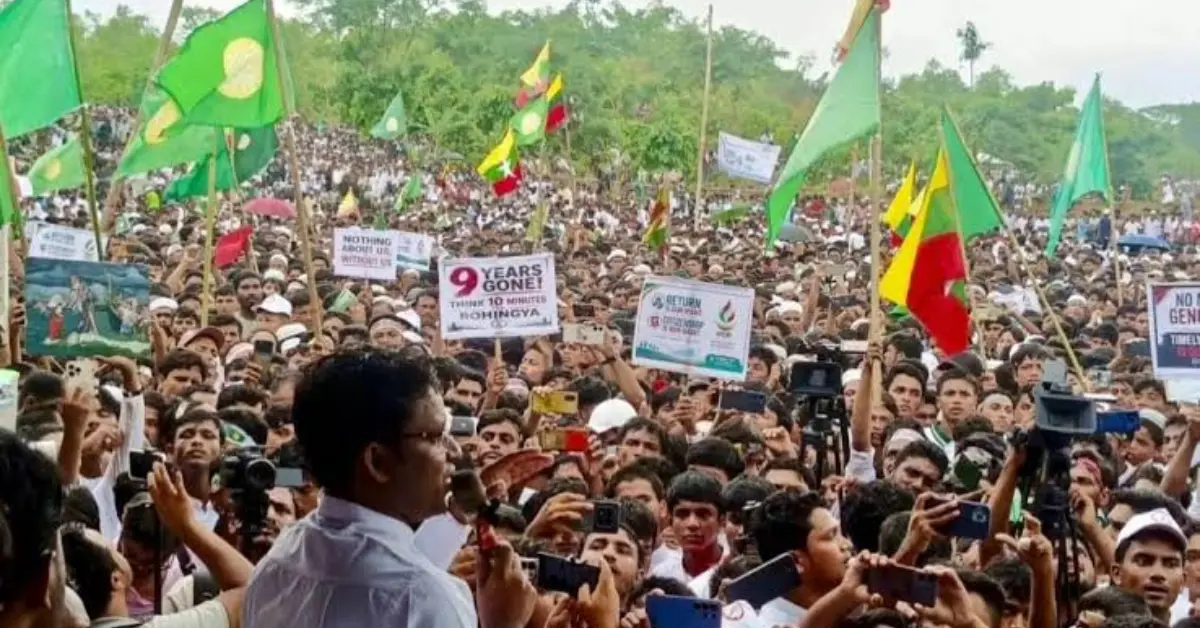 রোহিঙ্গা প্রত্যাবাসন দাবিতে লাখো মানুষের সমাবেশ