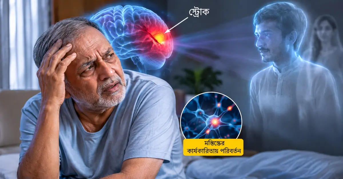 স্ট্রোকের পর রোগীর হ্যালুসিনেশন ও মানুষ দেখার সমস্যা