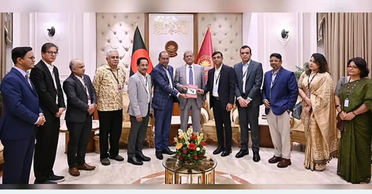 রাষ্ট্রপতির আহ্বান: বঙ্গভবনে বিজেসি প্রতিনিধিদলের সঙ্গে রাষ্ট্রপতি মির্জা ফখরুল ইসলাম আলমগীর