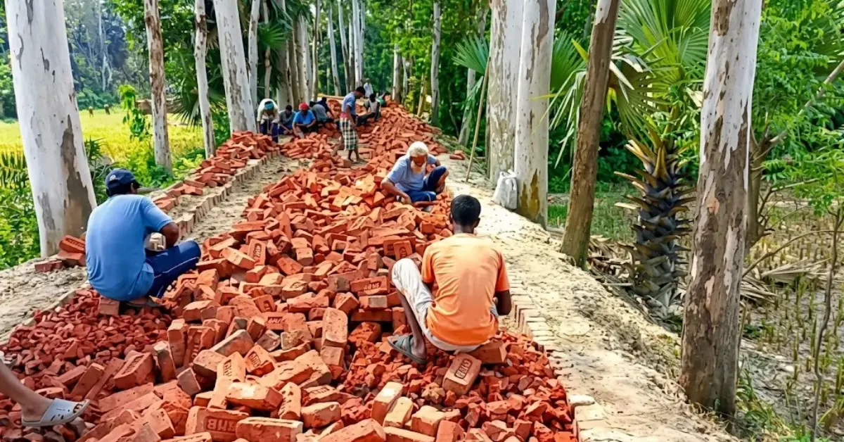 নওগাঁয় সড়ক নির্মাণ নিয়ে অভিযোগ