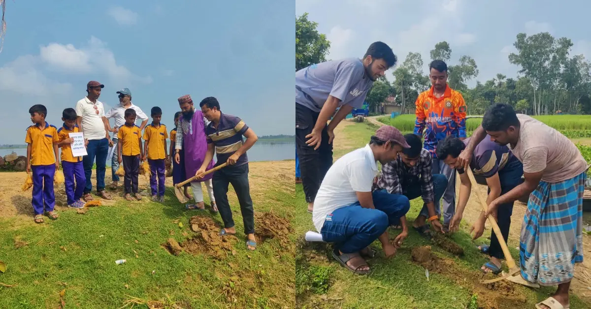 সাপাহারে তালবীজ রোপণ