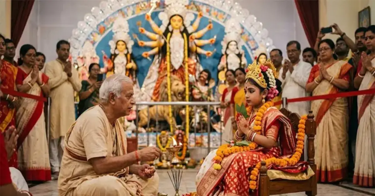 মহাঅষ্টমীতে দেবী দুর্গার পূজা