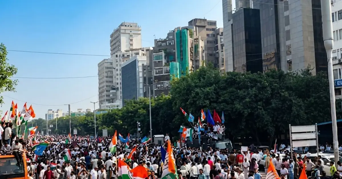 ভারতের বিরোধী জোটের পদযাত্রায় নয়াদিল্লিতে জনসমাগম