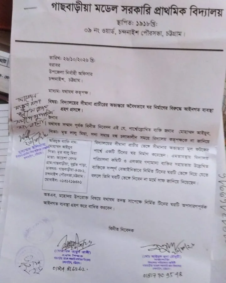 স্কুলের জায়গায় টিনের ঘর, ইউএনও’র কাছে অভিযোগ