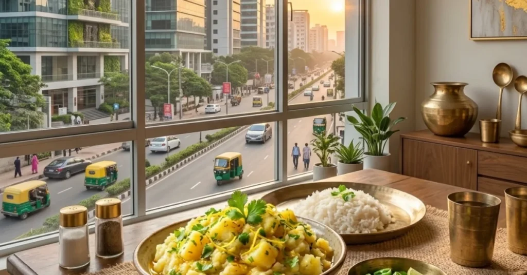 লেবু খোসা ছোঁয়া সেদ্ধ আলু মাখা