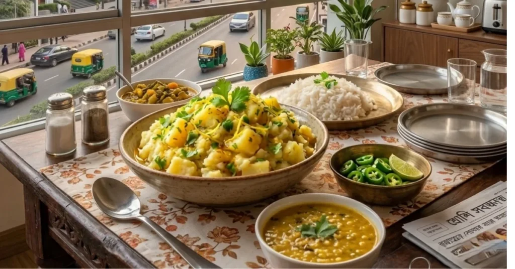 লেবু খোসা ছোঁয়া সেদ্ধ আলু মাখা