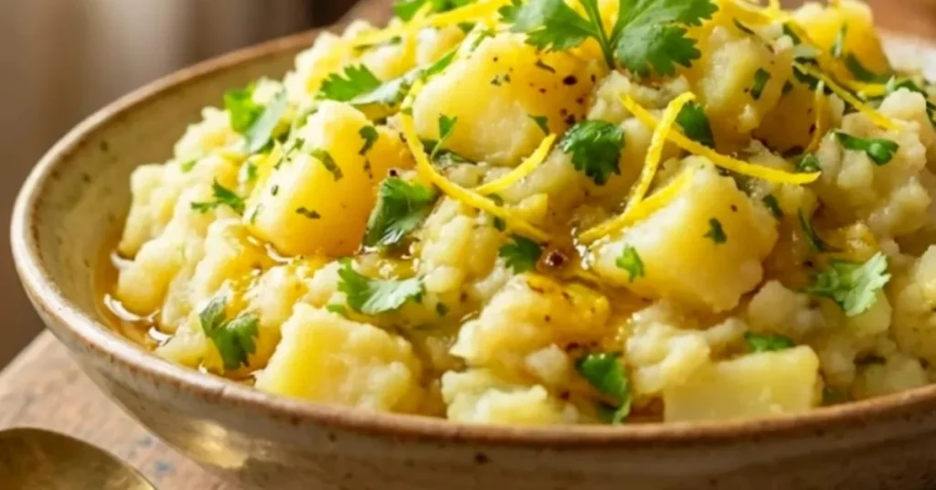 লেবু খোসা ছোঁয়া সেদ্ধ আলু মাখা