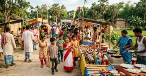 গ্রামবাংলার চৈত্রসংক্রান্তি মেলার দৃশ্য