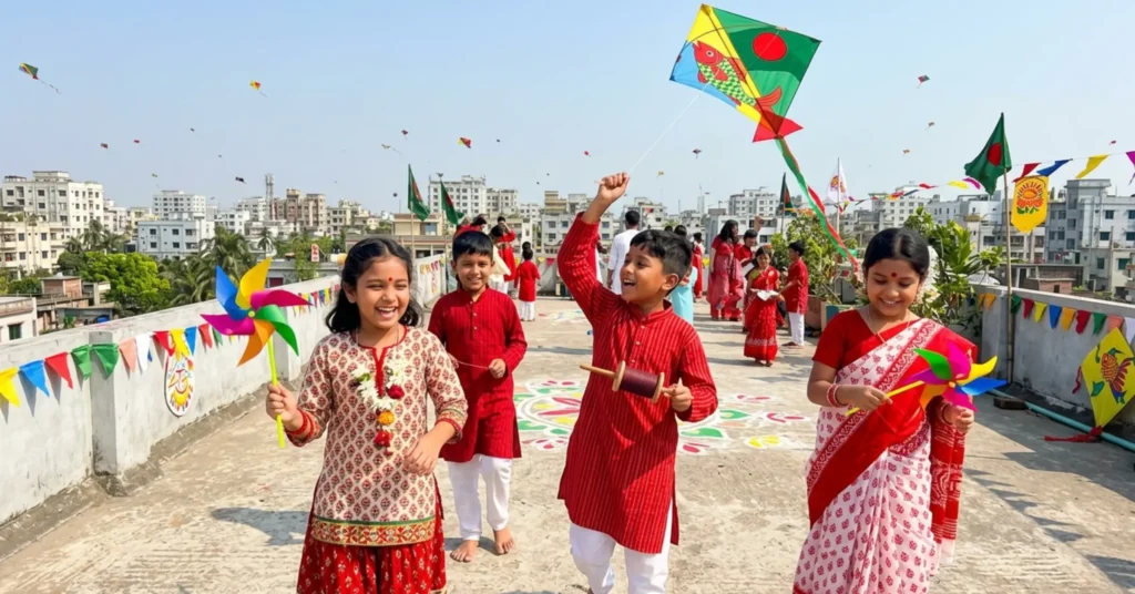 শিশুদের বৈশাখ উদযাপন ও ঘুড়ি উড়ানো