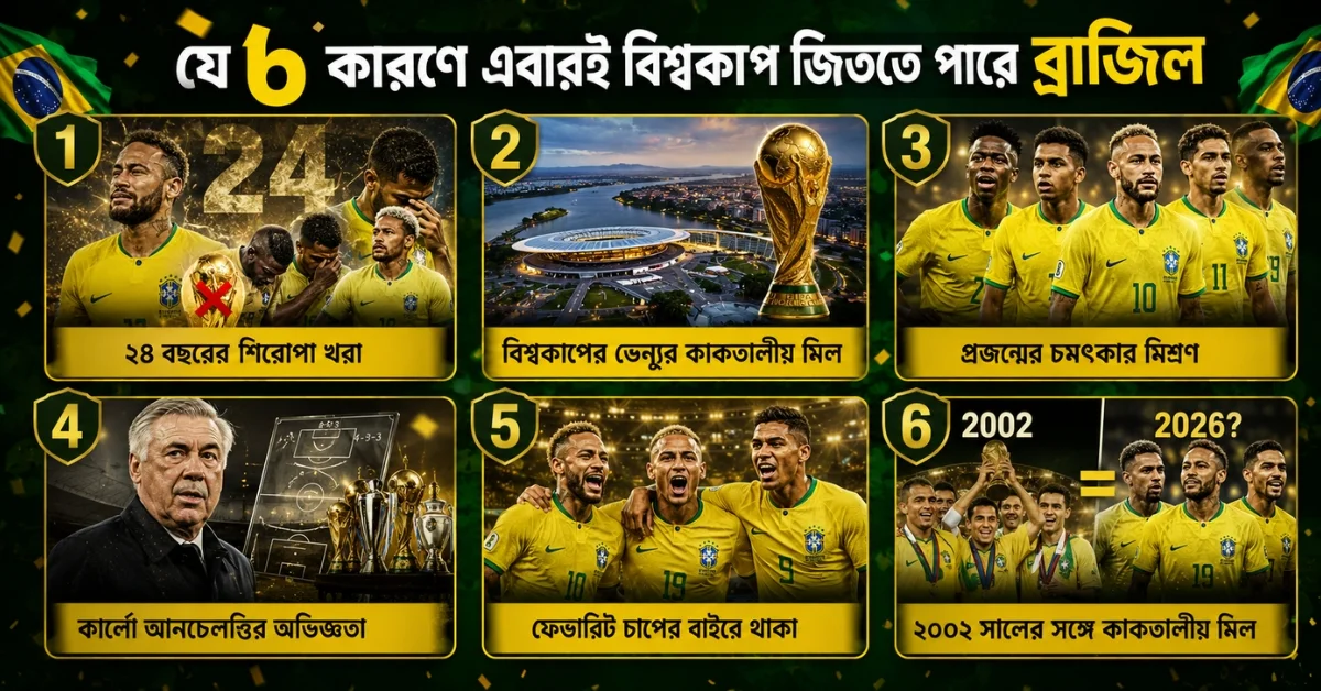 যে ৬ কারণে বিশ্বকাপ জিততে পারে ব্রাজিল 1 ব্রাজিল বিশ্বকাপ সম্ভাবনা
