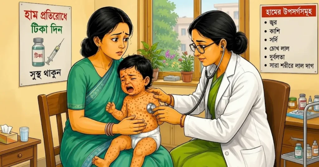 হামে মৃত্যু আটশ, আক্রান্ত ১২ হাজারের বেশি 3 হাম প্রতিরোধে এমএমআর টিকা গ্রহণ করছে শিশু